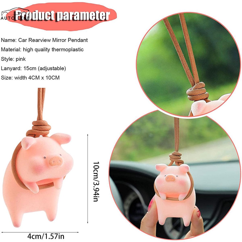 Phụ Kiện Treo Trang Trí Gương Chiếu Hậu Xe Hơi Hình Chú Heo Dễ Thương SHOPCYC3224