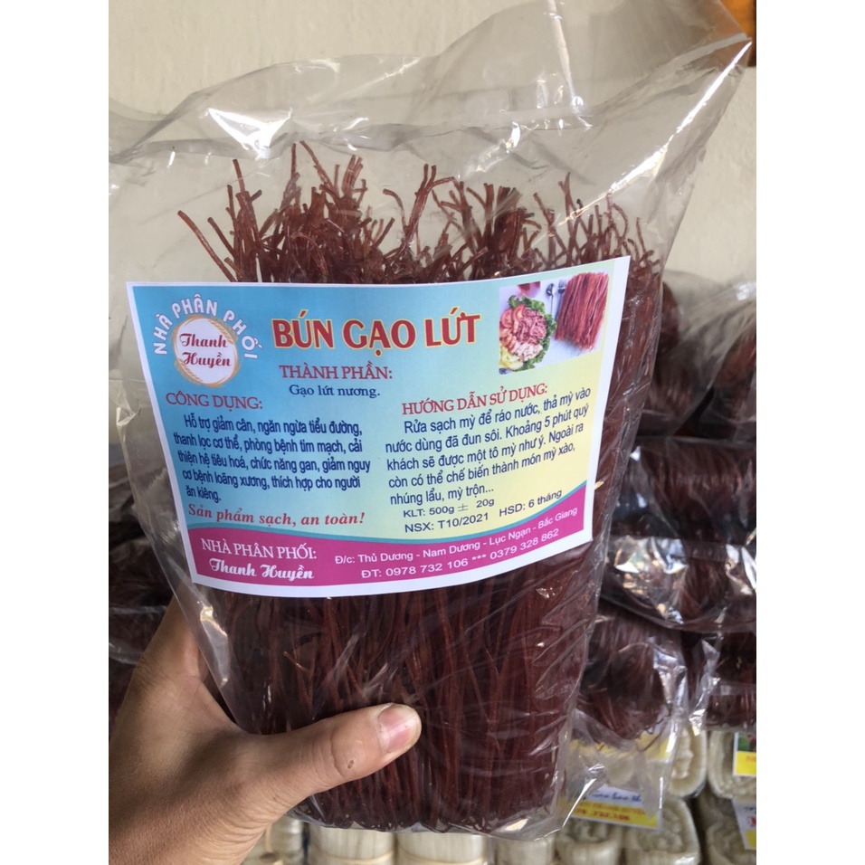 Bún gạo lứt ăn kiêng, thực dưỡng, ăn chay Gói 500g, bún khô phở gạo lứt dai ngon | BigBuy360 - bigbuy360.vn