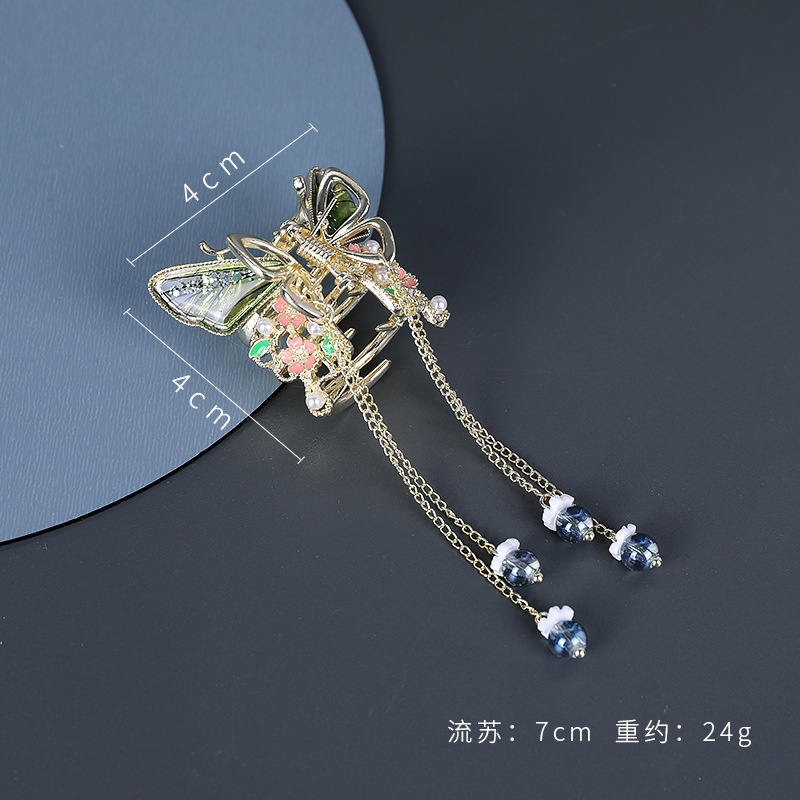 Kẹp Tóc Hình Nơ Tua Rua Bằng Kim Loại Tinh Tế Chất Lượng Cao