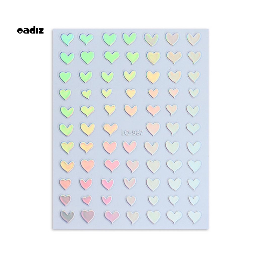 Miếng Dán Trang Trí Móng Tay Chống Rơi Hình Trái Tim Màu Aurora