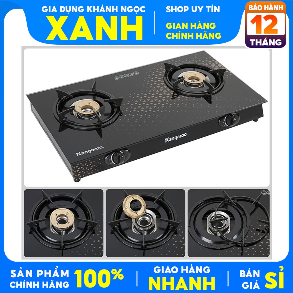 Bếp ga đôi Kangaroo KG8G1C-Mới Chính Hãng 100%+Tặng dây gas-đánh lửa Magneto,lửa tỏa đều, tiết kiệm gas