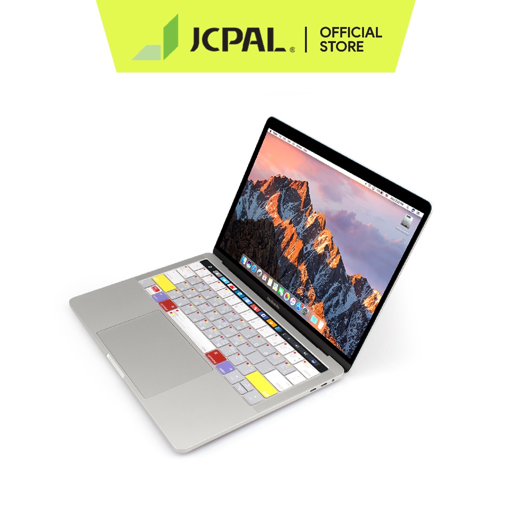 Phủ phím JCPAL Verskin Learn cho Macbook chống thấm nước, kháng khuẩn cao cấp 13 inch, 15 inch