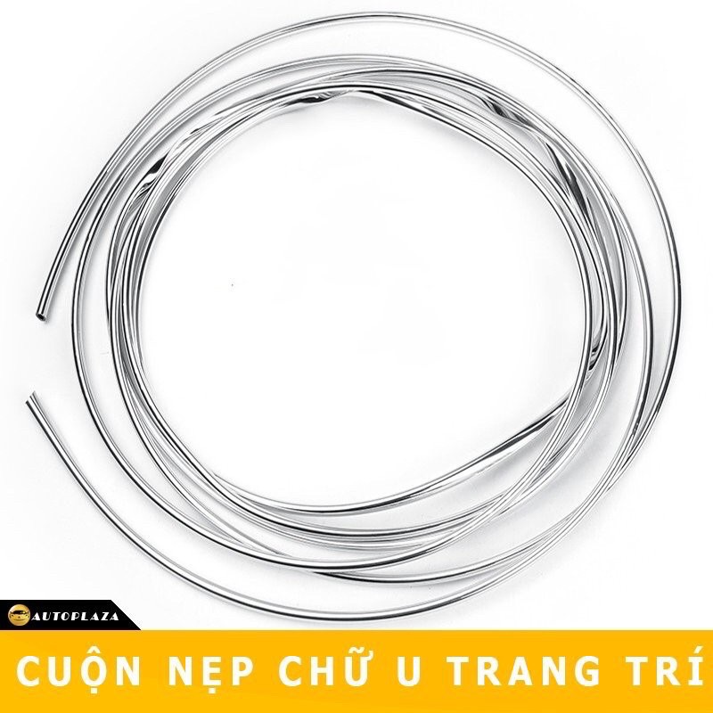 Cuộn 15m Nẹp Viền Cửa Ô Tô Chữ U Mạ Crom Màu Bạc CAO CẤP Trang Trí và Bảo Vệ Cửa Xe Hoàn Hảo | OTOALO