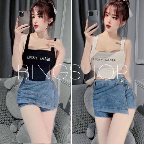 Áo 2 dây - áo croptop 2 dây nữ đuôi tôm dáng ôm hàng đẹp vải co giãn Bingshop