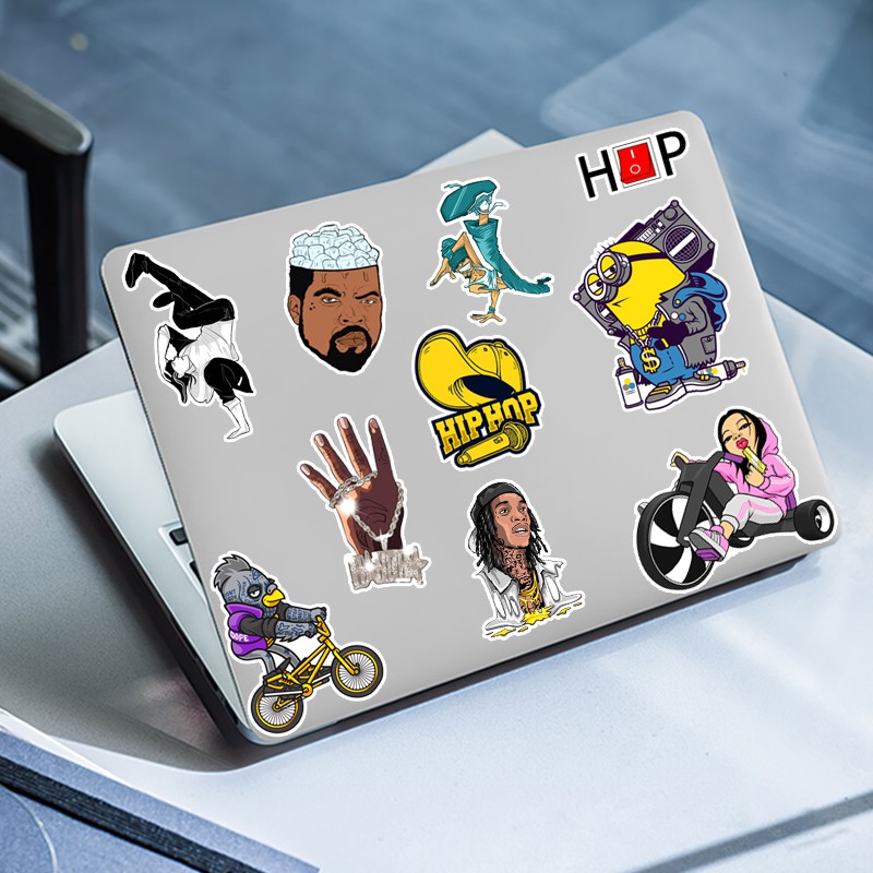 [Xưởng Bán Sỉ ] Set 50 Sticker Dán Nón Bảo Hiểm Chất Liệu PVC 5 Lớp Chống Nước Chủ Đề Hip Hop