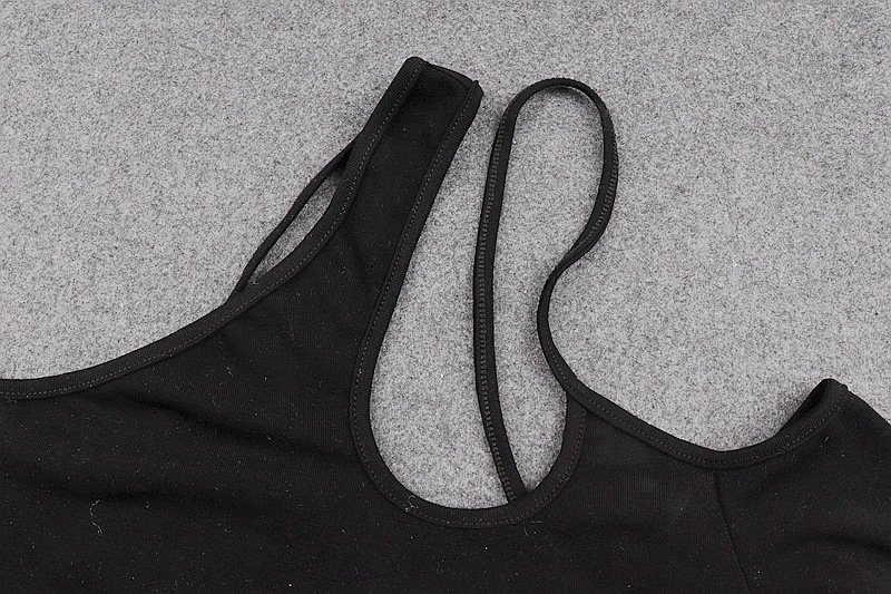 DUNEA Đầm lệch vai phối dây buộc cổ tay dài gợi cảm cho nữ