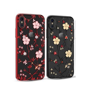 Ốp lưng điện thoại IPhone 7Plus | 8Plus Pha lê Hoa đào - Hãng Kavaro