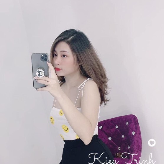 Áo croptop 2 dây bún cột nơ vai xinh xinh