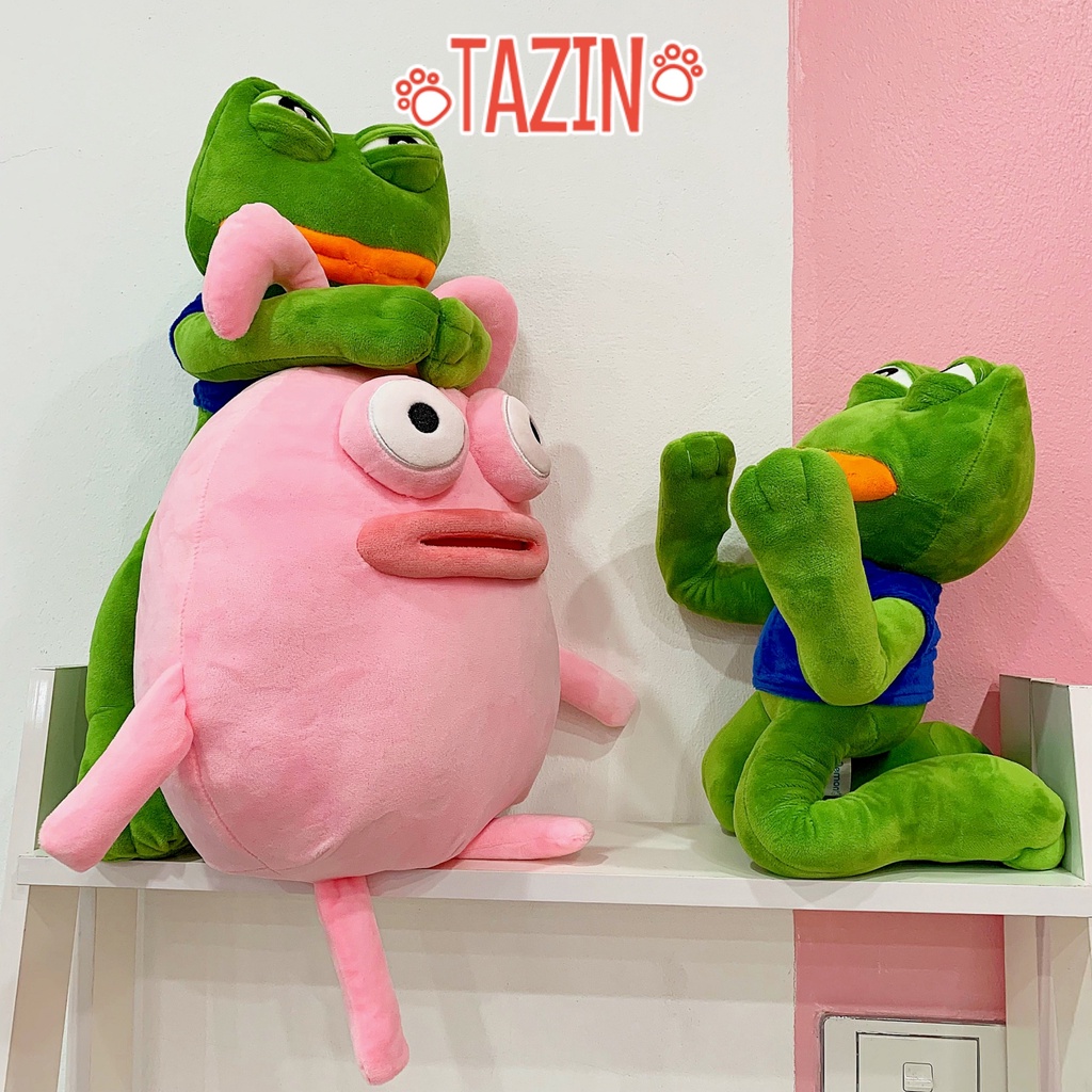 Gấu bông ếch Pepe, thỏ môi dày biểu cảm siêu bựa hài hước cao cấp TAZIN