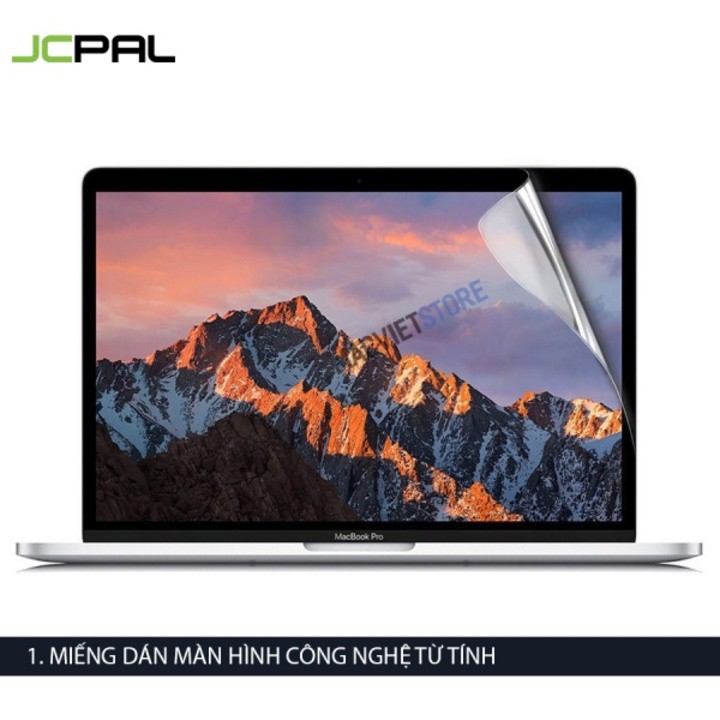 Bộ Dán Macbook Full JCPAL 5 in 1 Màu Bạc