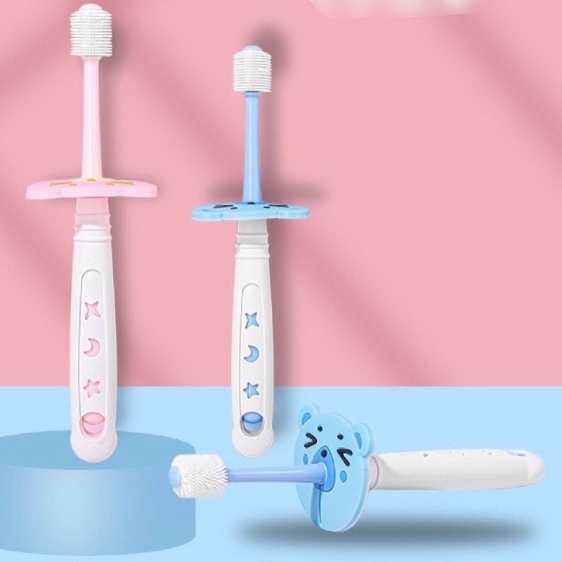 Bàn chải đánh răng Nano siêu mềm xoay 360 độ cho bé tập vệ sinh cá nhân