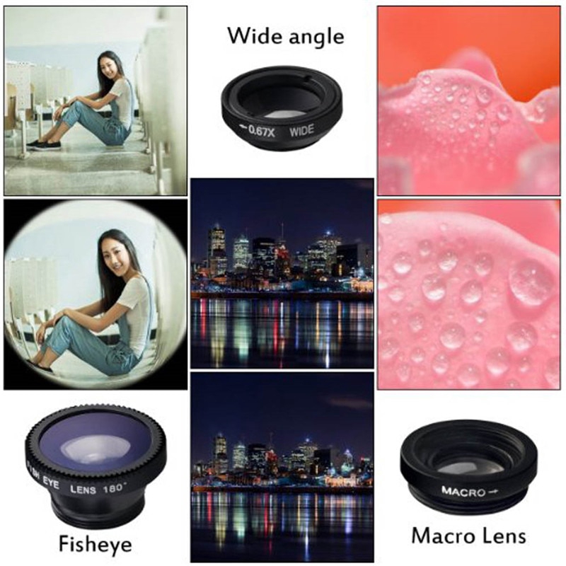 Ống Kính Fisheye 3 Trong 1 Cho Điện Thoại