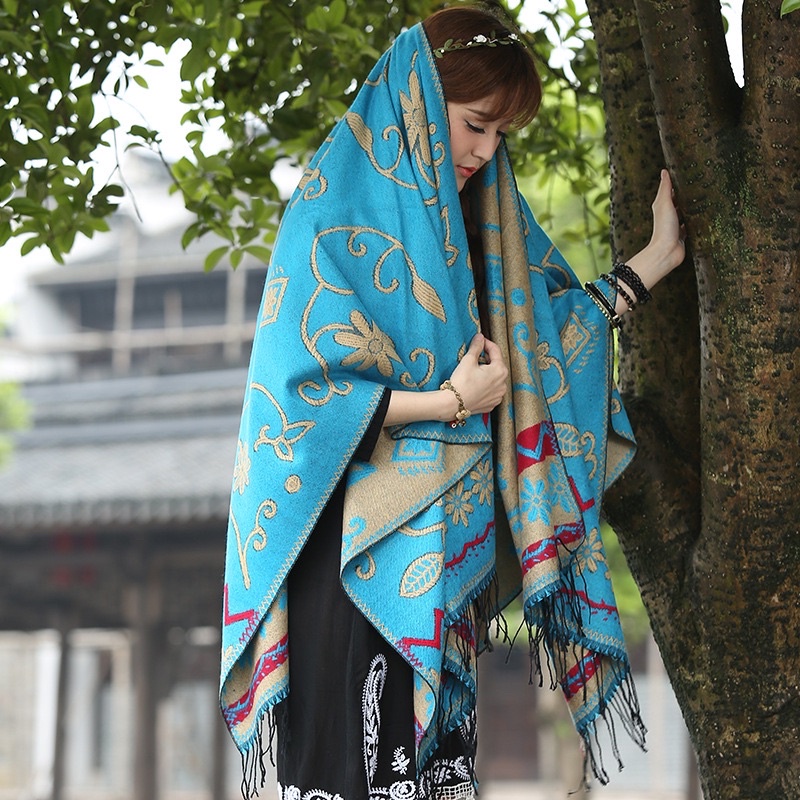Khăn Áo Choàng Thổ Cẩm Cho Nữ Phong Cách Boho