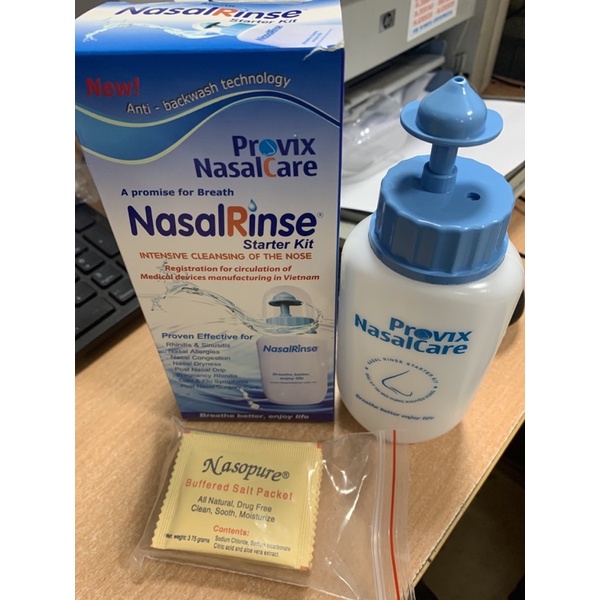 bình rửa mũi nasalrinse có kèm 10goi muối