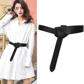 Thắt lưng da bản rộng thắt nút thời trang cho nữ