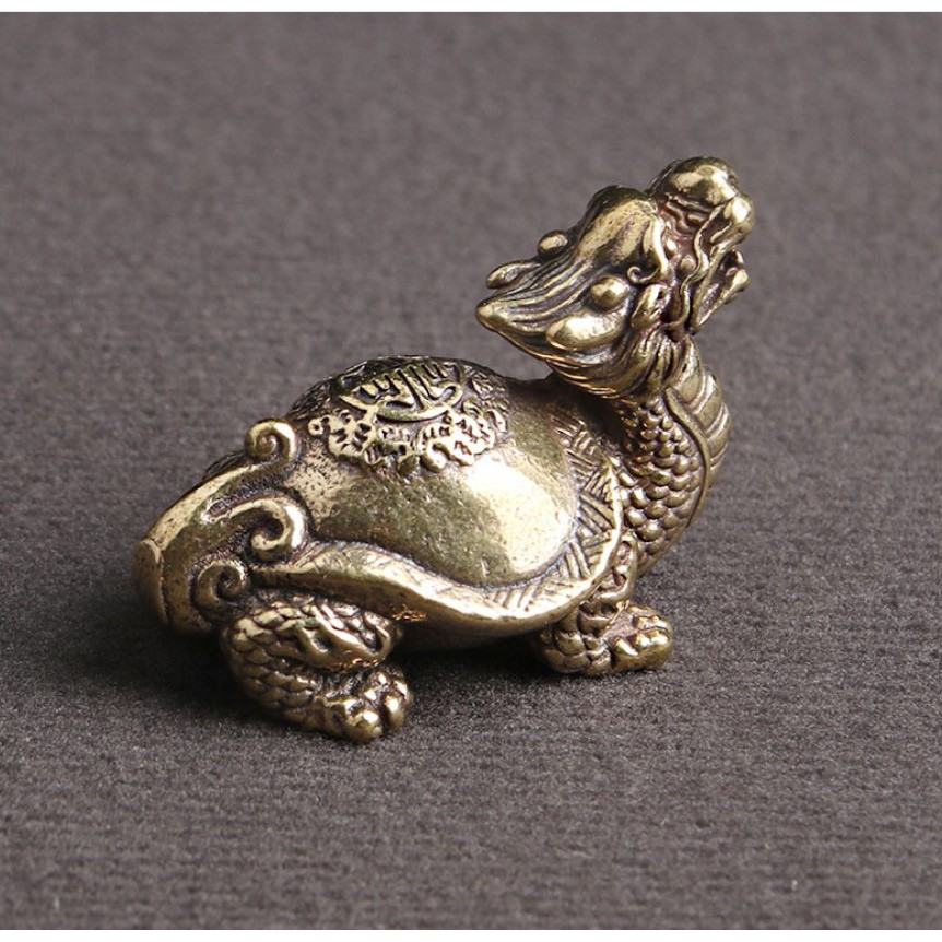 Tượng Long Quy bằng đồng - 🎁FREESHIP🎁Tượng đồng phụ kiện tiểu cảnh, bàn trà, trang trí bonsai, bàn làm việc