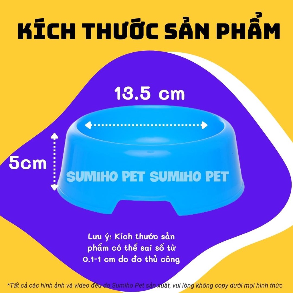 Bát ăn cho chó mèo thú cưng Sumiho (1 ngăn) size 13cm