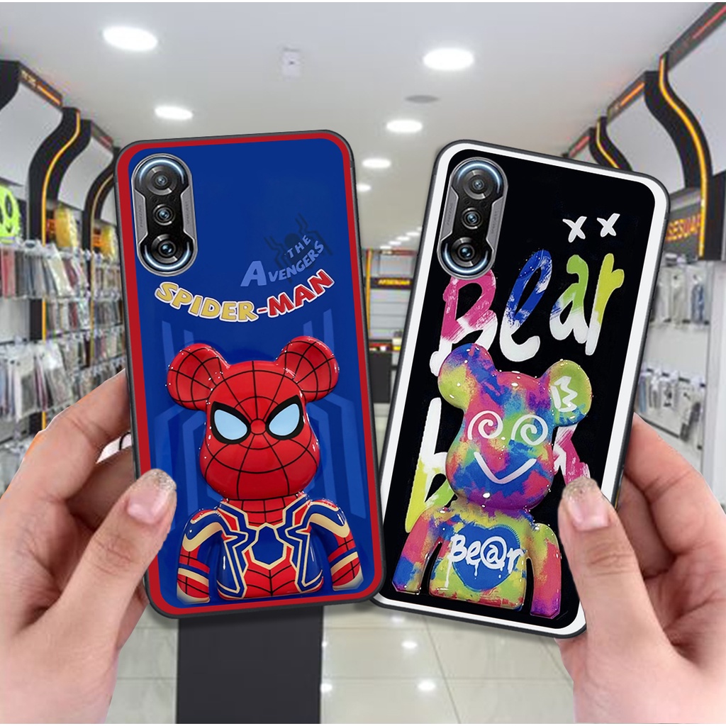 Ốp Redmi K40 Gaming bộ hình gấu bearick spider man cá tính phong cách siêu ngầu giá rẻ