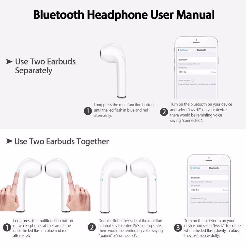 Tai Nghe bluetooth Không Dây i7s tws Phiên Bản 5.0 pk i12 y50