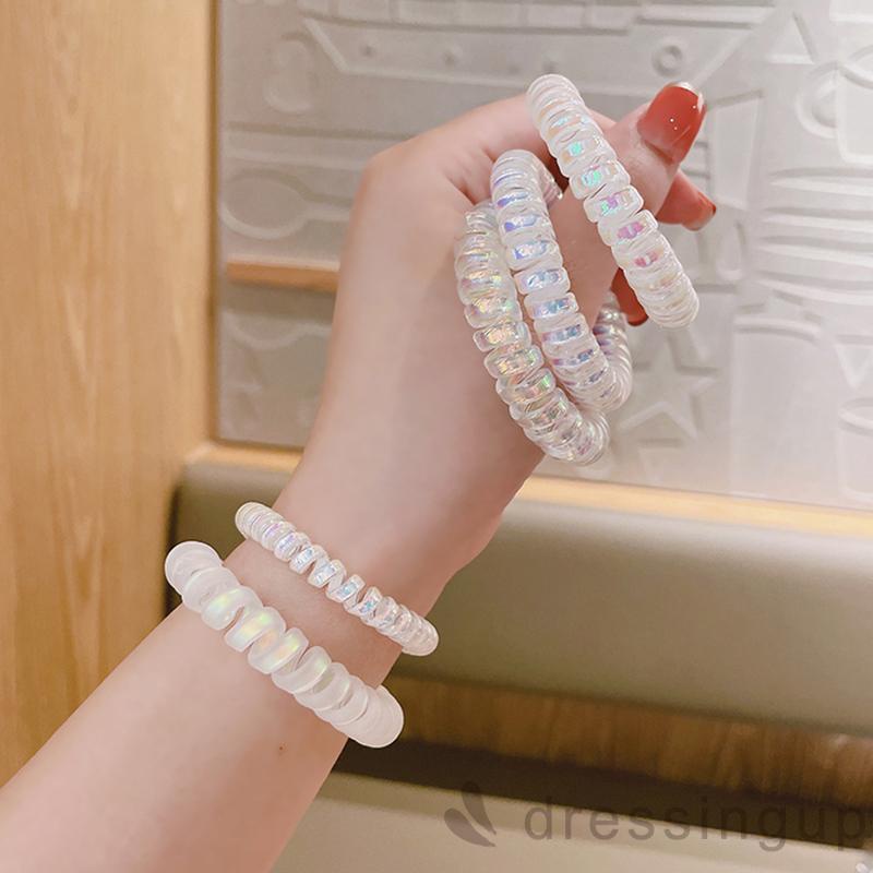 Dây buộc tóc dạng dây điện thoại bàn bằng nhựa cho nữ