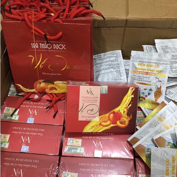 [Ảnh thật] Trà thảo dược giảm cân x3 chính hãng tặng kèm detox rau củ