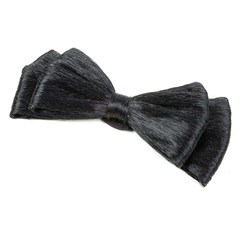 Búi Tóc Giả Màu Đen Bằng Sợi Tổng Hợp Đính Nơ Phong Cách Hanfu