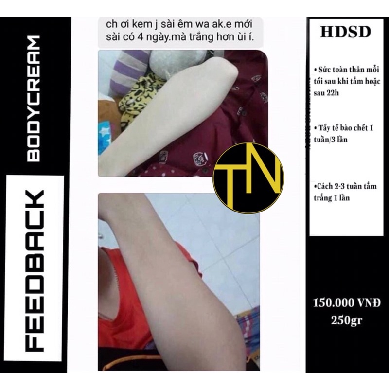 Kem Body Dưỡng Trắng Da TNB 250Gr | BigBuy360 - bigbuy360.vn