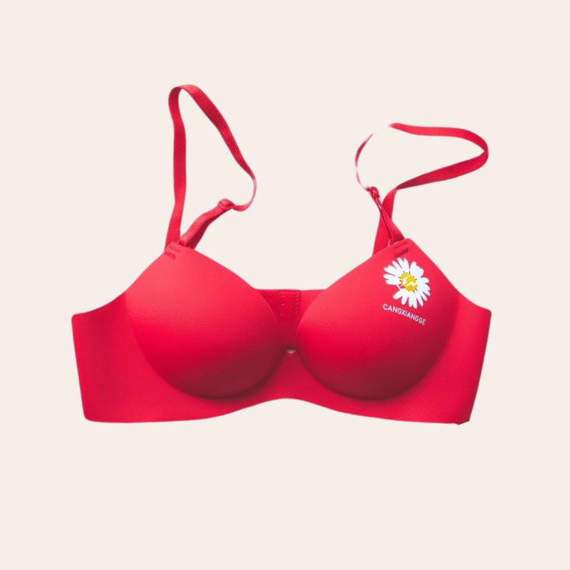 Áo Ngực Su Hoa Cúc Không Gọng Tạo Khe Nâng Ngực Đệm 3cm DAN L&amp;U A014