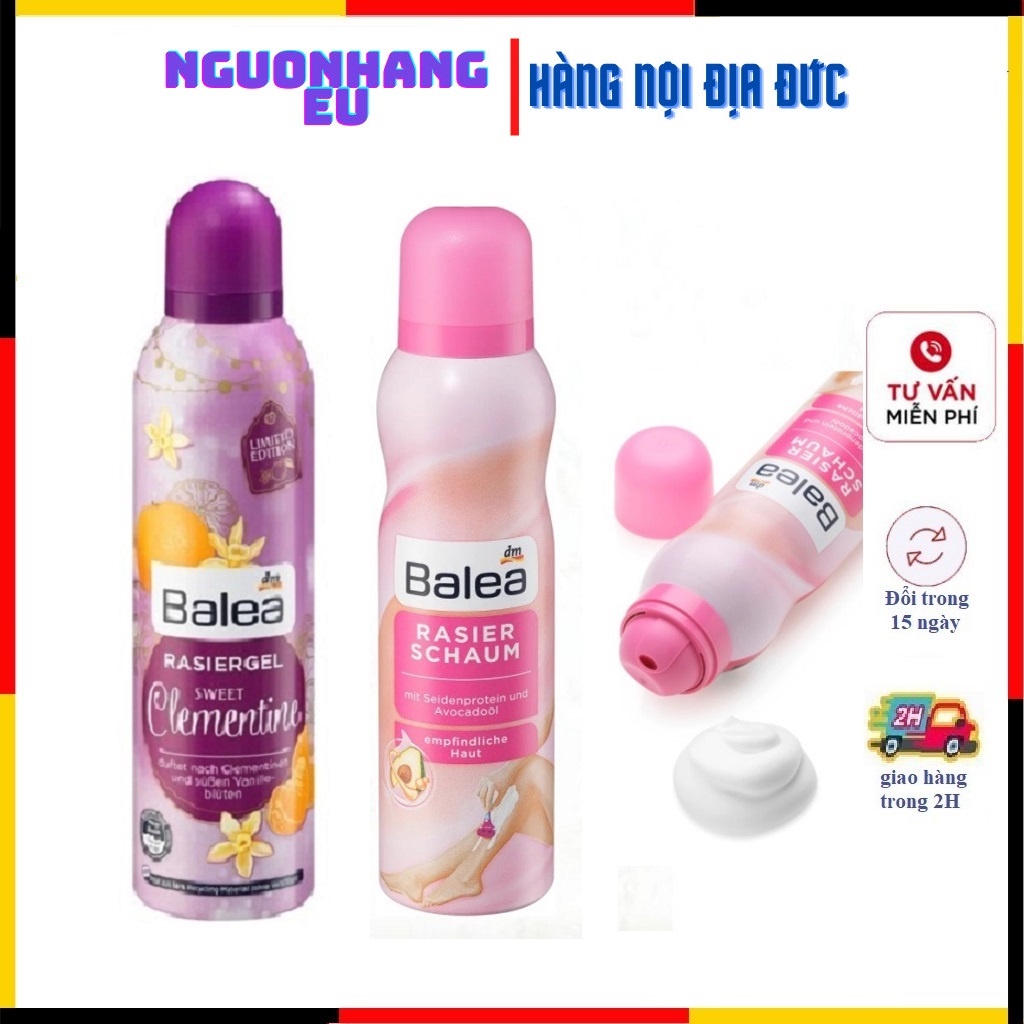 (New) Bọt cạo lông Balea Peach Rose-Đức