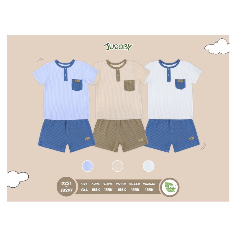 Bộ ba lỗ, sát nách, cộc tay Judoby - Dokma bé trai siêu mềm JB476