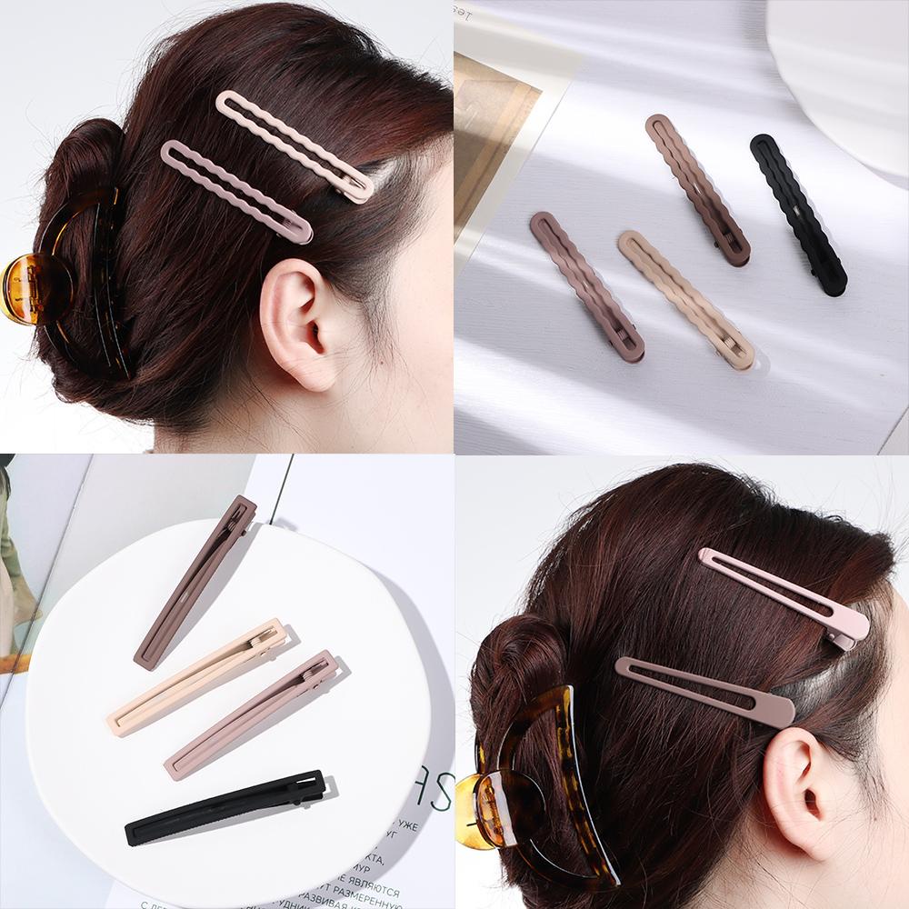 Set 4 Kẹp Tóc Màu Trơn Thời Trang Thanh Lịch