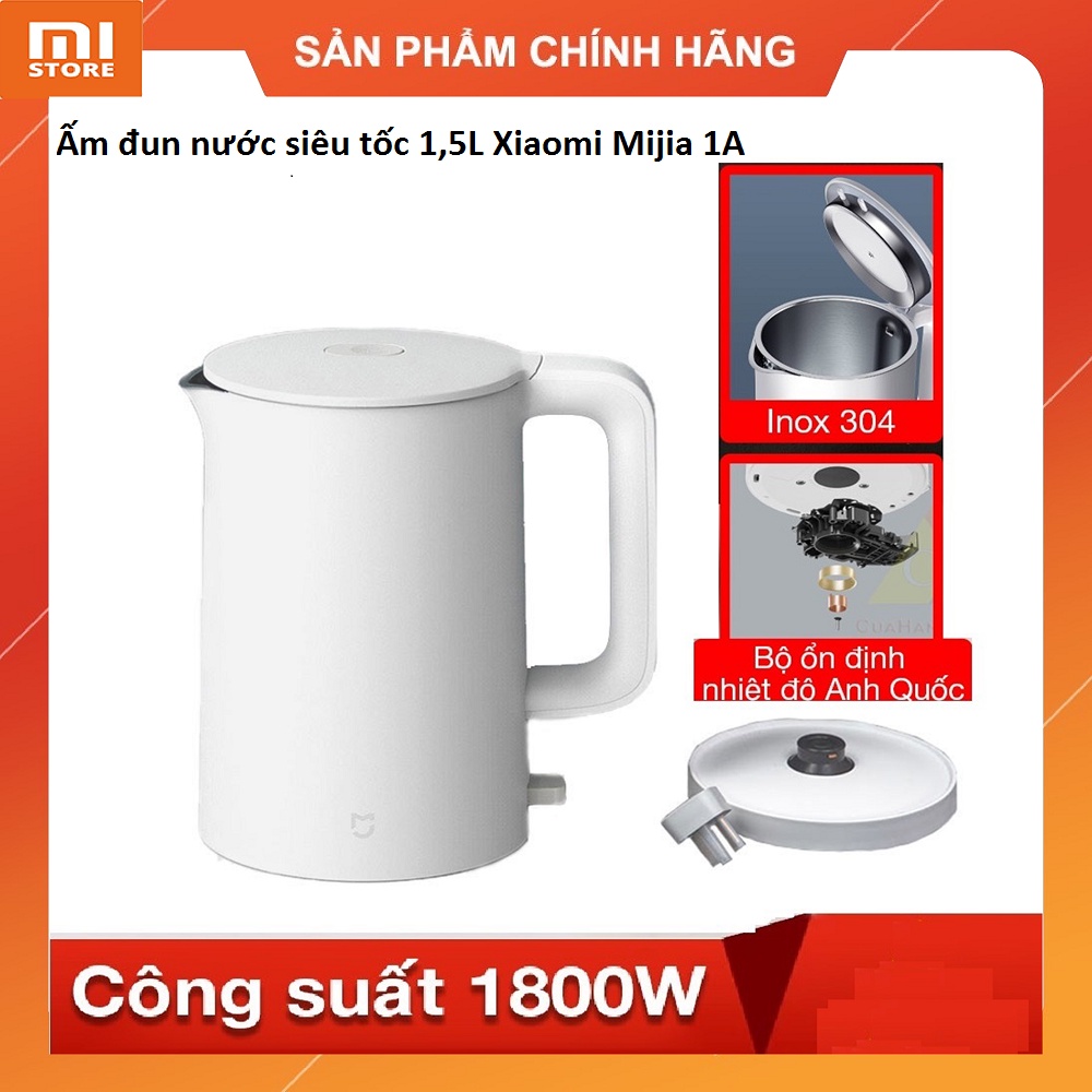 Ấm đun nước siêu tốc 1,5 lít Xiaomi Mijia 1A chính hãng