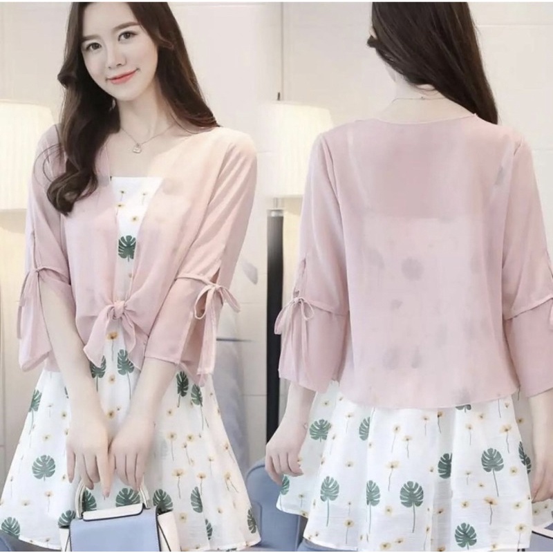 Áo khoác voan tay lửng cánh tiên