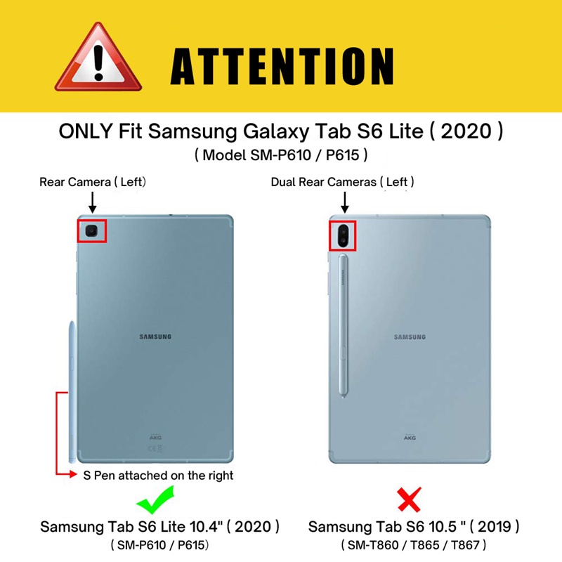 Bao da máy tính bảng DLLENCASE cho Samsung Galaxy Tab S6 Lite 10.4 2020 Model SM-P610 SM-P615 A312/ A313