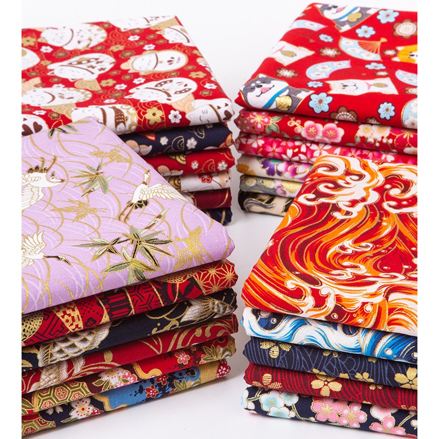 Cuộn Vải satin 100% cotton 50 * 150cm Phong Cách Nhật Bản