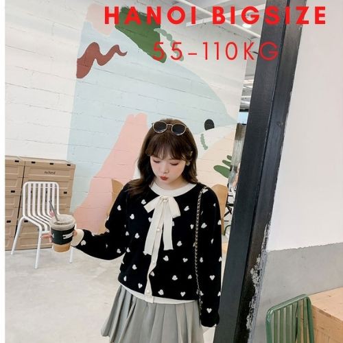 Áo len form rộng cổ nơ cho nữ 65-100kg | BigBuy360 - bigbuy360.vn