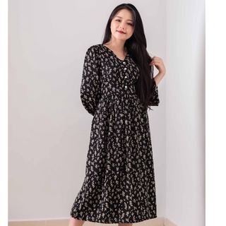 Váy hoa nhí dài tay siêu xinh - Đầm hoa kiểu dáng vintage