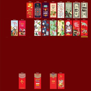 Bao lì xì giấy Couche dày - Bịch 10 bao