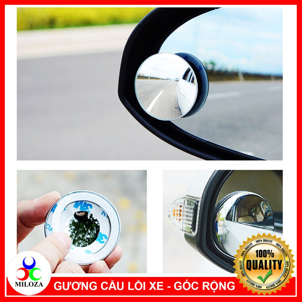 [SIÊU NÉT XOAY 360] Gương Cầu Lồi Xe Ô tô - Gương Góc Rộng - Chống Điểm Mù, Hạn Chế Va Chạm, An Toàn Cho Lái Xe - MILOZA