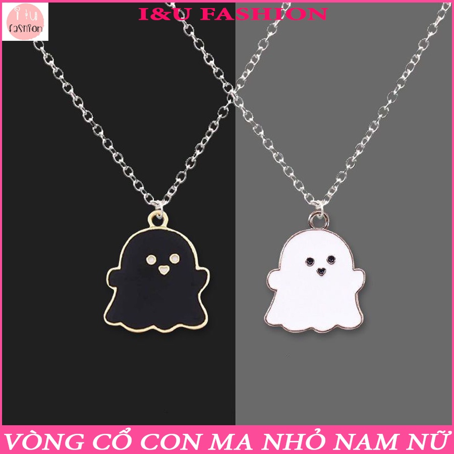 Vòng cổ dây chuyền đôi nhóm UNISEX Nam Nữ hình con ma nhỏ hoạt hình dễ thương cá tính độc đáo thời trang hiphop VC-89