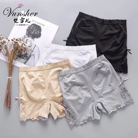 Quần Đùi Mặc Váy Nâng Mông Co Giãn 4 Chiều Phối Ren 2 Bên 561