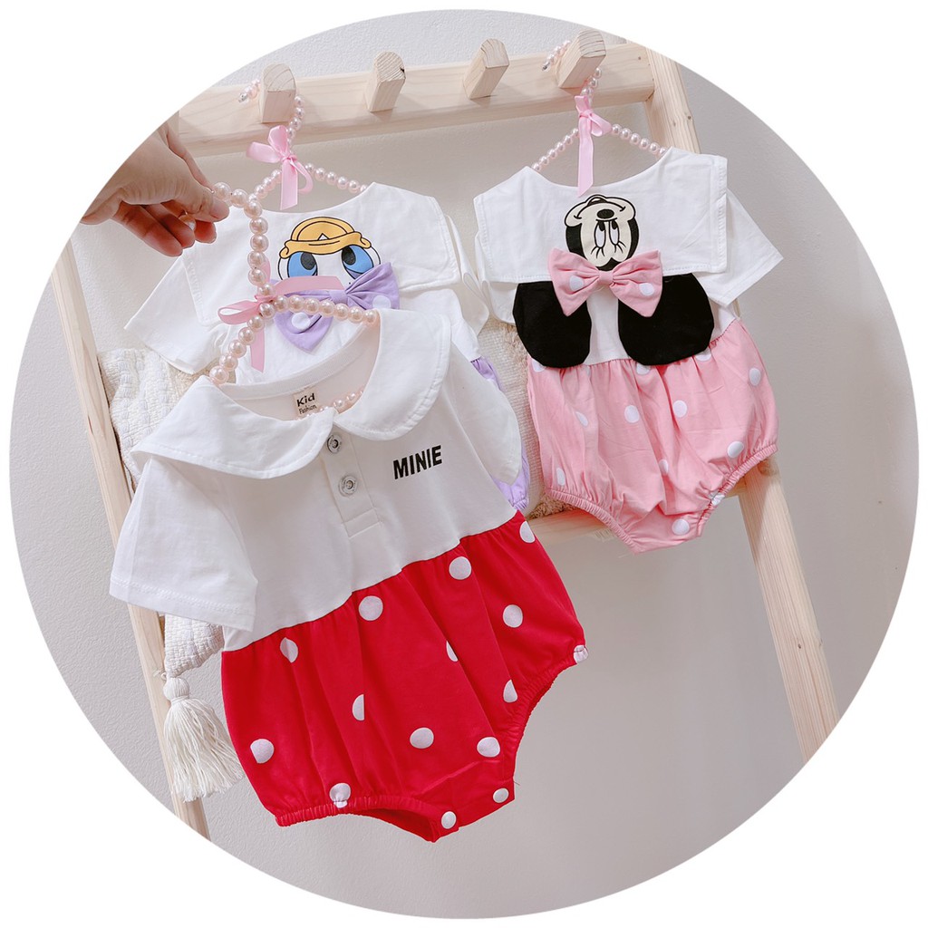 Bộ body mickey bé gái pidaha Store bodysuit cho bé họa tiết đáng yêu chất cotton hàng xuất khẩu