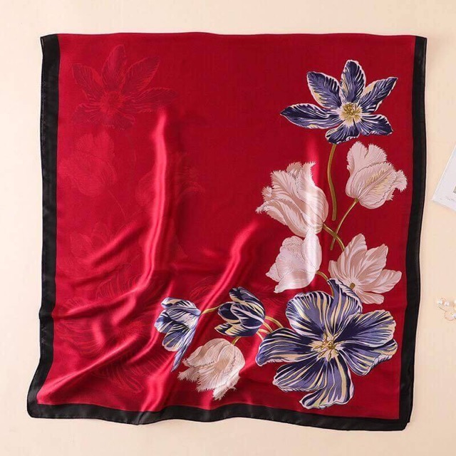 Khăn lụa tơ tằm hoa