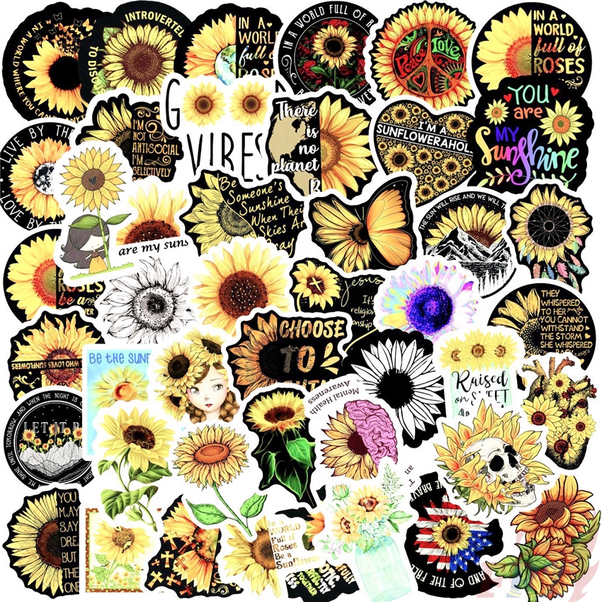 ❉ Sunflower：You Are My Sunshine - Healing Flower Series 01 Stickers ❉ 50Pcs/SetDIY Fashion Doodle Decals Stickers