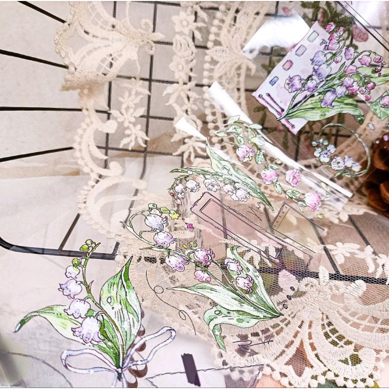 Krisna.room ♡ Hãng 3ie- 1 chu kì 180cm cuộn băng dán hình hoa Convallaria Majalis I