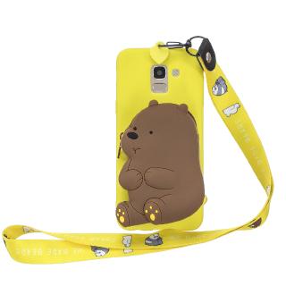 Ốp Lưng Hình Gấu Trúc Dễ Thương Kèm Dây Đeo Cho Samsung J4 J6 Plus