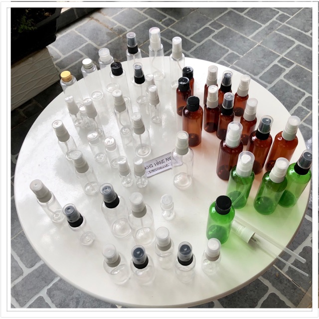 10 CHAI XỊT SƯƠNG / NẮP BẬT - 10 Chai nhựa trong suốt / Chai nâu / xanh lá - Chai 10ml/ 20ml/ 30ml / 50ml/ 70ml / 100ml