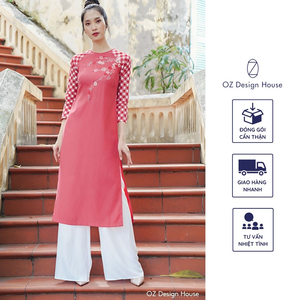Quần áo dài nữ OZ Design House QD8521701T19 màu trắng dáng quần suông basic vải thô lụa thoáng mát