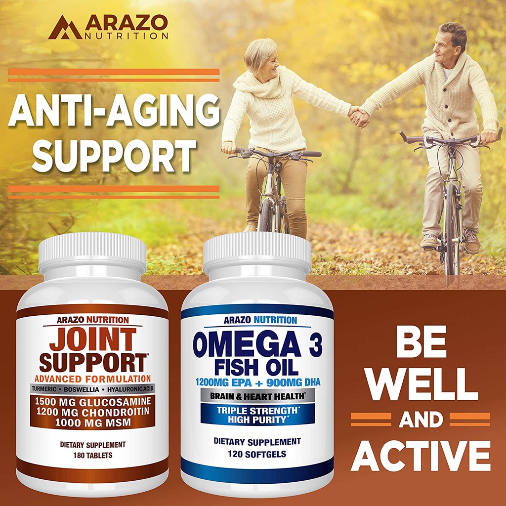 Arazo Nutrition Joint Support Glucosamine Chondroitin MSM - Viên Uống Hỗ Trợ Sức Khỏe Xương Khớp 180 viên