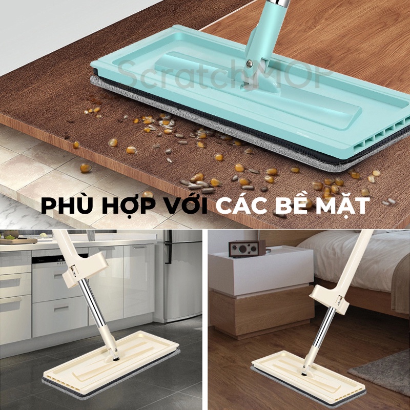 Cây Lau Nhà Tự Vắt Thông Minh 2 In 1 Spin Mop Chổi Lau Nhà Tự Vắt Cao Cấp Tặng Kèm 2 Bông Lau